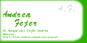 andrea fejer business card
