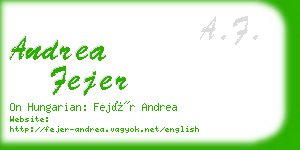 andrea fejer business card